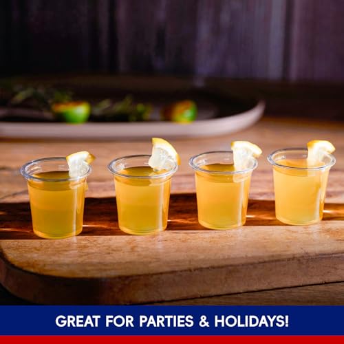 JOLLY CHEF 1000 Pack 1 oz Clear Disposable Plastic Shot Glasses - Party & Catering