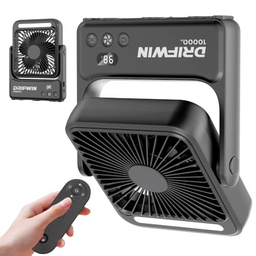 Magnetic Cruise Approved Portable Fan with Night Light, 10000mAh Travel Fan - 4 Speeds, USB Rechargeable, Compact & Quiet