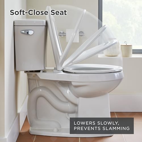 Gerber Soft-Close Elongated Toilet Seat, Adjustable Fit, White