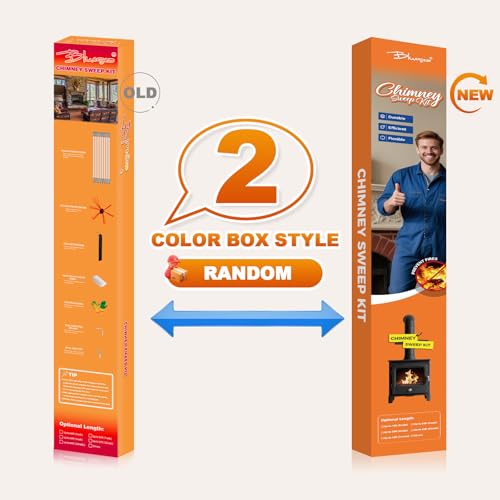 Bluesea 30FT Chimney Sweep Kit with Strong Nylon Brush & 9 Flexible Rods
