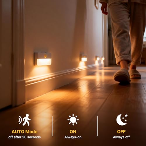 White Rechargeable 8-Pack Indoor Motion Sensor Stair Lights - Warm White