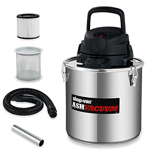 4 Gallon Ash Vacuum with HEPA Filter, 2 Peak HP, Heat-Resistant Metal Hose