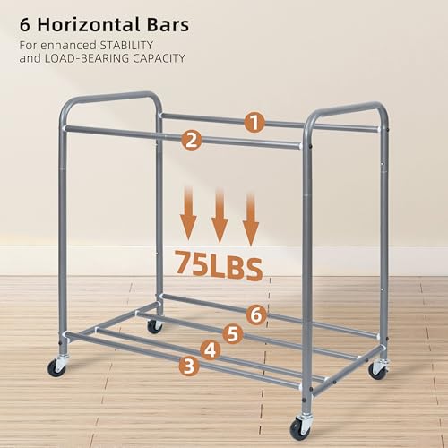 Beige 3-Section Laundry Sorter with Wheels - Storage Maniac Heavy Duty Hamper