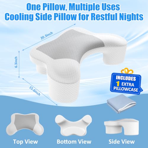 MONSAO High Loft Side Sleeper Pillow with Arm Hole - Ergonomic Memory Foam