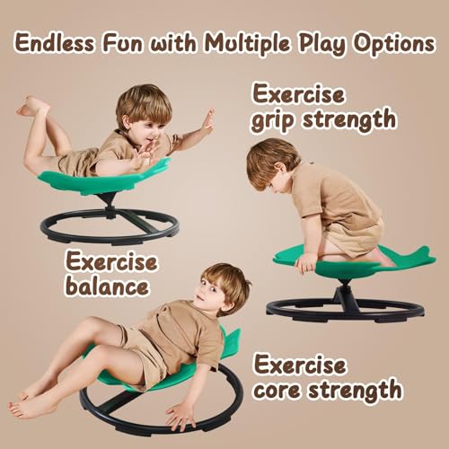 HAPPYMATY Deep Green Sensory Spin Chair for Autistic Kids, Sit & Spin Toy, Aa Dark Green