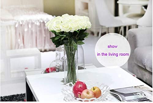 Real Touch Mini PU Tulips Bouquet - Premium Artificial Flowers for Wedding, Home & Event Decor (Set of 30, Cream White)