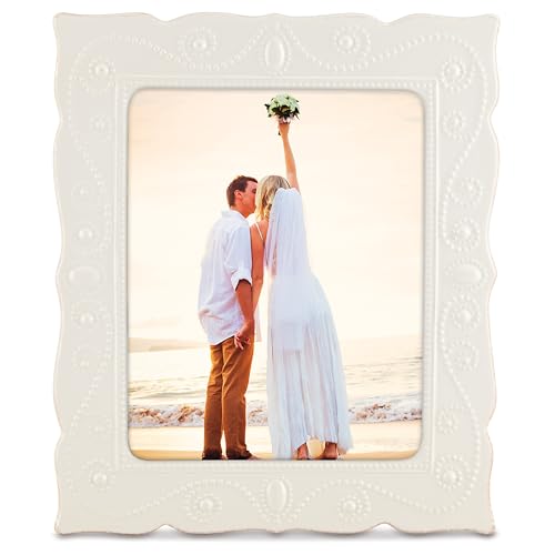 Lenox French Perle White 8x10 Picture Frame - Beaded Ceramic Wall Decor
