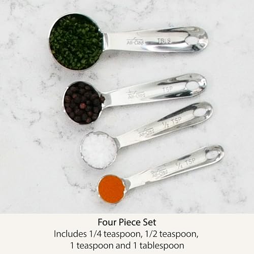 All-Clad Stainless Steel Measuring Spoon Set - 4-Piece Kitchen Tools