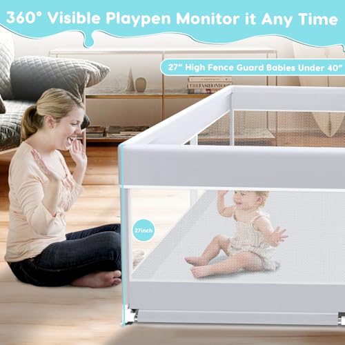 Fshibila Baby Playpen, 50x50 Inch Playard for Babies and Toddlers,