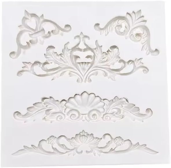 Lotus Scrollwork Silicone Mold for Cake Decorating & Polymer Clay Crafts