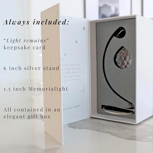 Memorialight Tabletop Sympathy Gift with Stand - Memorial Light & Rainbow Prism for Loss of Loved Ones