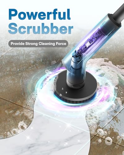 HOTO Cordless Electric Spin Scrubber, 6 Brush Heads, for Bathroom,
