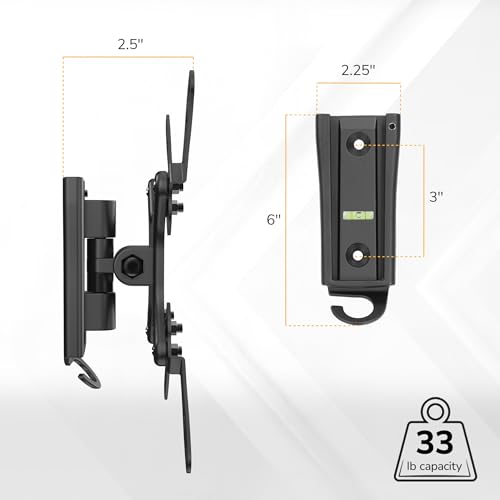 RV Wall Mount TV Bracket with Dual Plates Marine-Grade Aluminum Full Motion Tilt