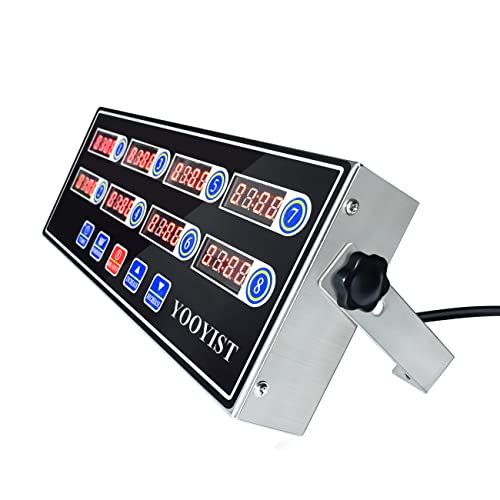 Commercial 8 Channel Digital Kitchen Timer Loud Alarm Cook