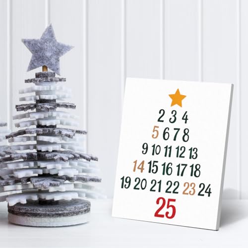 Christmas 23 Modern Wall Art - Holiday Countdown Picture 8x10 Framed for Christmas Decor