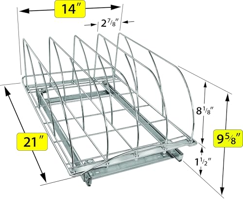 LYNK PROFESSIONAL Pull Out Baking Sheet Organizer 14x21 Deep Cabinet Chrome