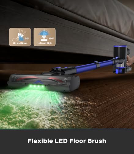 UKDMROX Cordless Vacuum Cleaner 550W 50KPa, Up to 45 Min, Self-Standing Stick