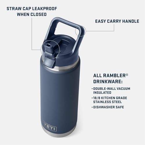 YETI Rambler 26 oz Bottle Venom - Vacuum Insulated Stainless Steel with Color Match Straw Cap