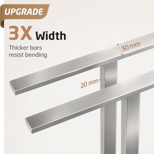 43-Inch Standing Towel Rack with Heavy Marble Base for Bathroom