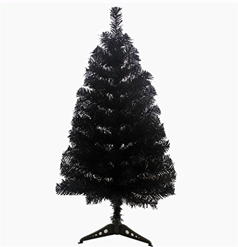 MOJUN 90cm Artificial Christmas Tree with Plastic Stand Holder Base – Black