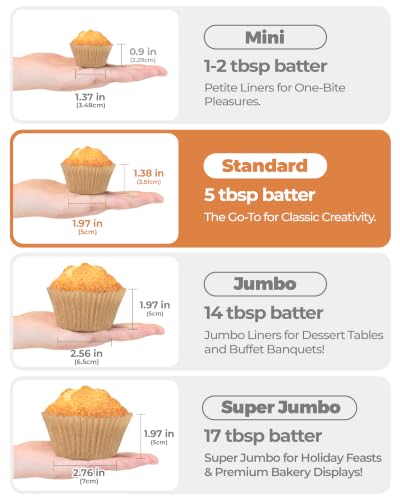 Calyx Series Bake Choice 200 Pcs Standard Cupcake Liners for Baking