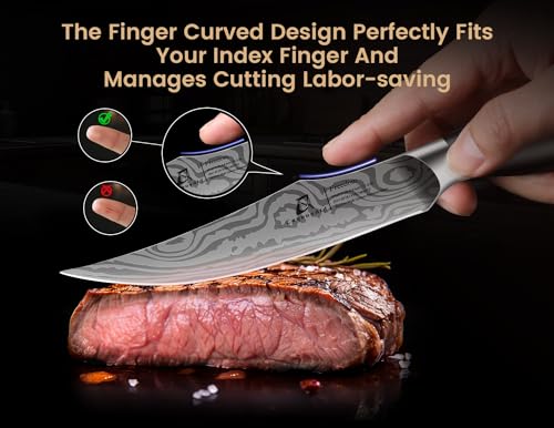 8-Piece Steak Knife Set with Block & Built-in Sharpener - CoquusAid