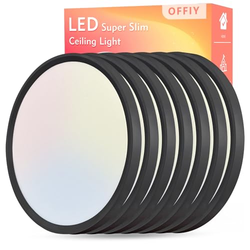 OFFIY Black 15.8 Inch LED Ceiling Light Flush Mount 34W 3060LM Dimmable