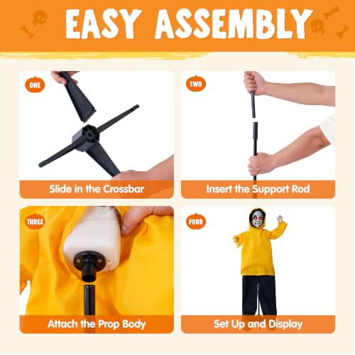 JOYIN 49-Inch Life-Size Halloween Ghost Animatronic Decor with Glowing Eyes & Sound Activation