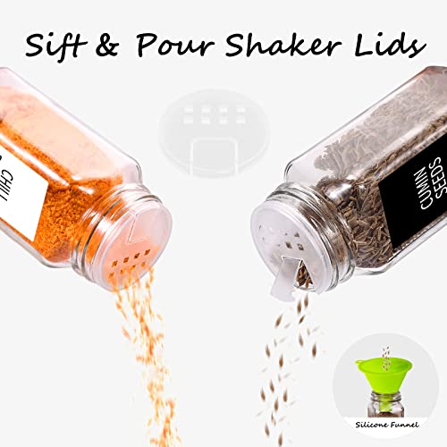 36 Pack Glass Spice Jars with Labels - 4oz Food Storage Containers