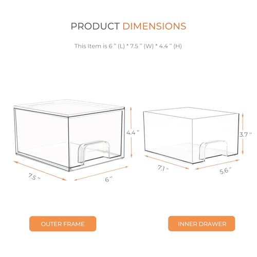 Rolheit 4 Pack Laundry Room Storage Drawers with Labels - Stackable Dryer Sheet & Pod Containers