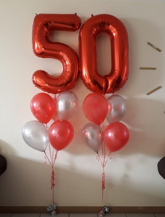 Red 5 Balloon, Number Balloon 40 Inch for Red Party Supplies, 5th Birthday Balloon Decorations, 5 Number Balloons, Number 5 Balloon