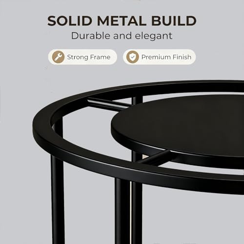 KUCKGO Black Round Garment Rack - Heavy Duty Clothing Display Stand