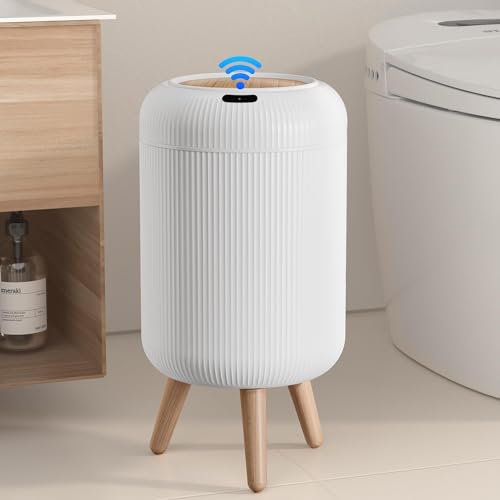 ONLCUK White Motion Sensor Bathroom Trash Can 3 Gallon Touchless Waste Bin