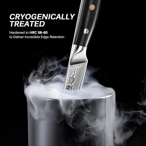 KYOKU Paring Knife - 3.5-Inch Japanese Damascus VG10 Steel Blade - Shogun Series with Sheath & Case