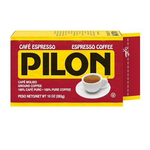 Pilon Espresso Coffee Brick Pack of 12 - Traditional 10 Ounce Dark Roast