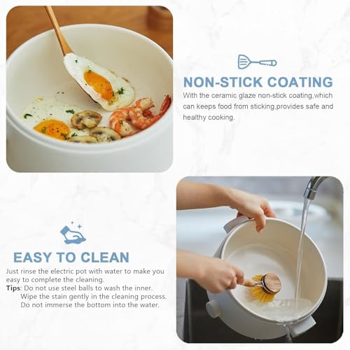 Electric Hot Pot, 2L Dual Power Multi-Functional Cooker