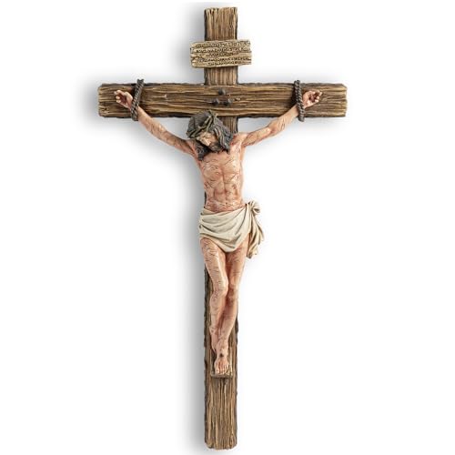 DevotedWalls Extra-Large Catholic Crucifix Wall Decor 20.8"L x 12"W Full Color