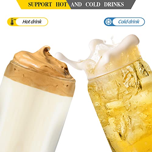 YOUKE OLA 20 Pack Glass Beer Can Shaped Tumblers with Bamboo Lids & Straws, 16oz Reusable Drinkware for Whiskey, Coffee, Tea, Soda, Cocktails