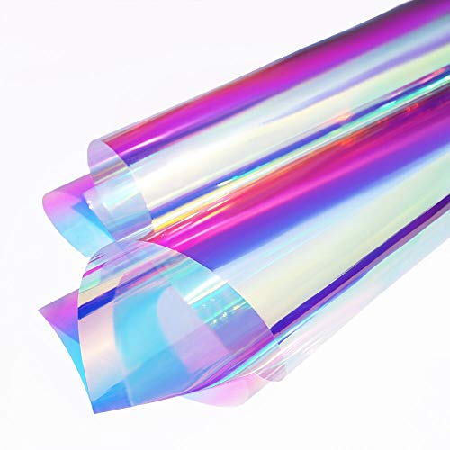 SUMAGITIN Holographic Window Film Cool Color 35.4in x 10ft adhesive chameleon rainbow effect