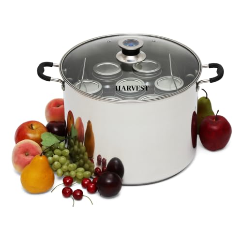 Stainless Steel Canning Pot with Rack - 20 Qt Water Bath & Steam Canner for All Cooktops