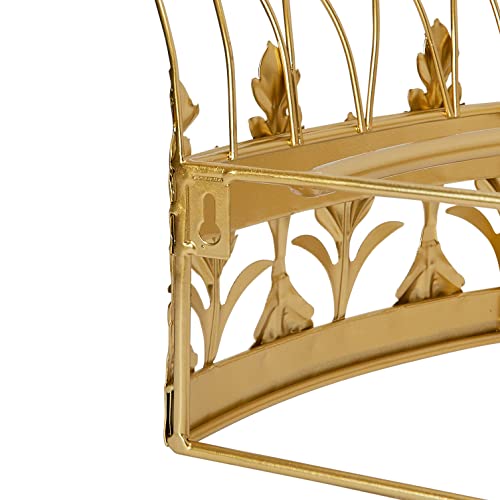 Creative Co-Op Gold Metal Curtain Crown Decorative Wall Mount Canopy