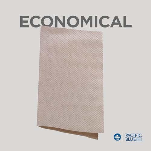 Brown Recycled Paper Towels - Pacific Blue Basic S-Fold 250-Pack, 9.2 x 10.2 Inches