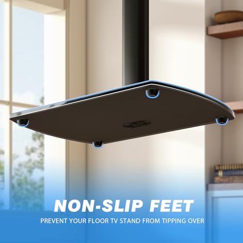 YOMT Universal TV Floor Stand with Mount for 27-70 Inch TVs Black - Swivel & Height Adjustable