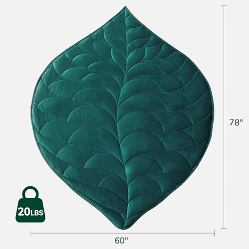 Weighted Blanket for Adults - 20 lbs, 60x78 Inches, Leaf-Inspired, Washable, Green - Variation of THIS listing