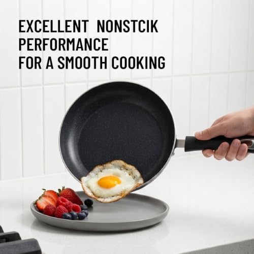 Nonstick Frying Pan Set 3-Piece Induction Compatible Skillet Collection - 8, 9.5, 11 Inch