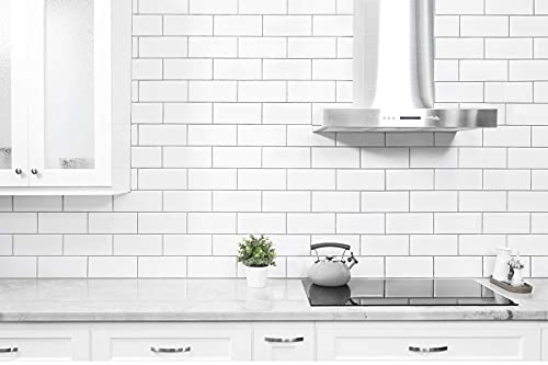 White STICKGOO 10-Sheet Peel and Stick Subway Tile Backsplash Thicker Design