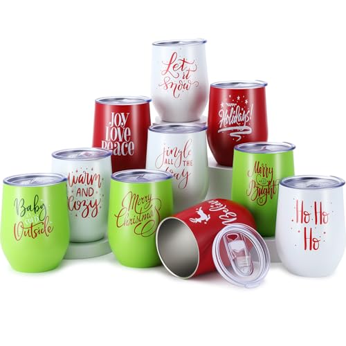 Uiifan 30 Pack Christmas Tumblers Gifts 12 Oz Xmas Funny Tumbler