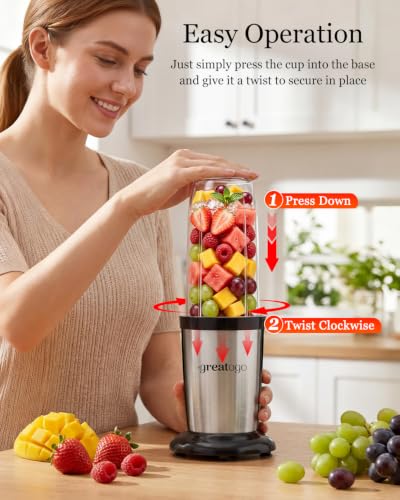 Personal Countertop Blender for Smoothies, Juicing, and Food Prep