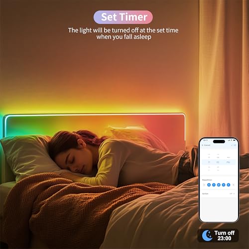 PAUTIX 32.8ft RGB Smart IC COB LED Strip Light - App Control, Music Mode, Multicolor Flexible Tape for TV & Bedroom