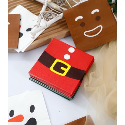 100 PK Christmas Napkins Paper - 3-ply Christmas Cocktail Napkins Disposable Napkins Party Napkins Beverage Napkins Funny for Christimas Decorations Table D?cor Party Supplies